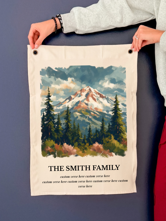 Mountain Peaks Personalized Tapestry