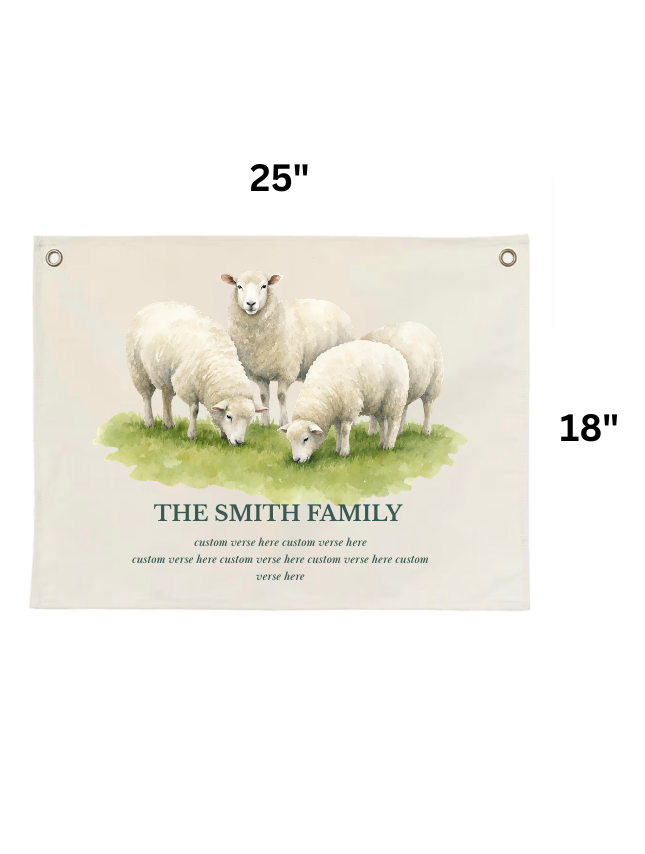 His Flock Personalized Tapestry