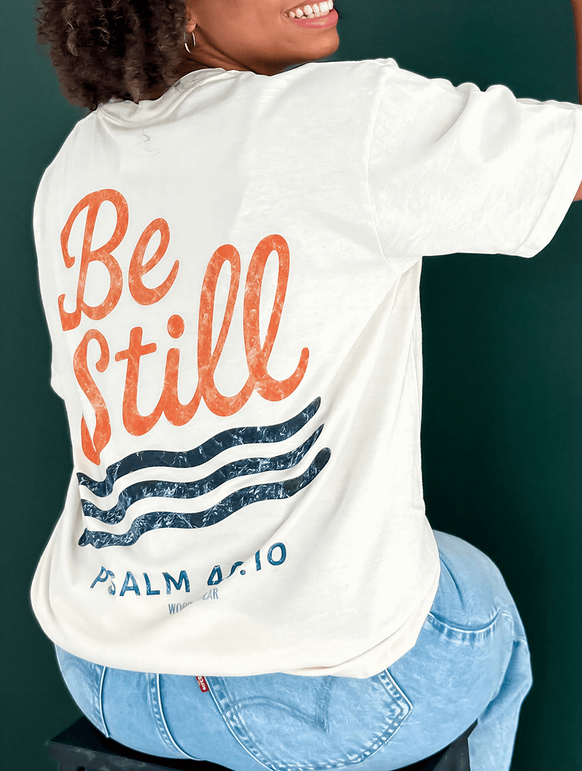 model wearing Be Still - Fall Edition Tee