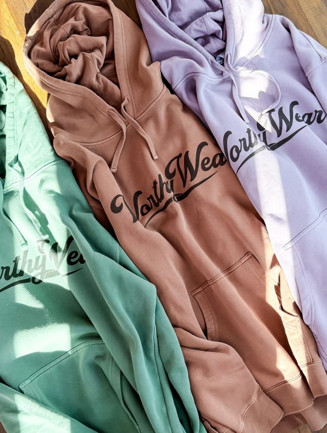 flat lay of Worthy Wear Pigment-Dye Hoodie