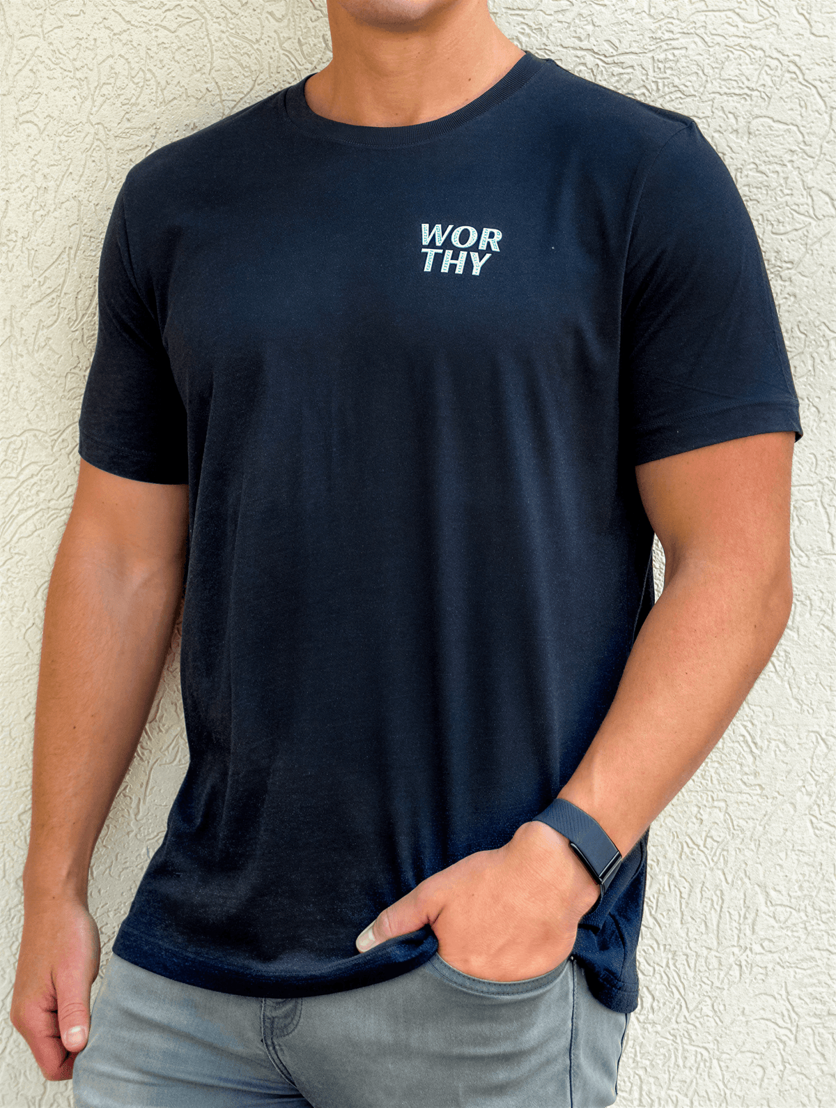 model wearing Stacked Worthy Tee