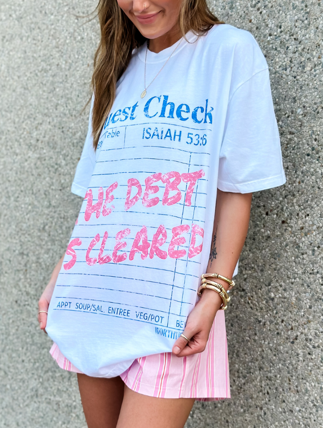 model wearing Guest Check Tee