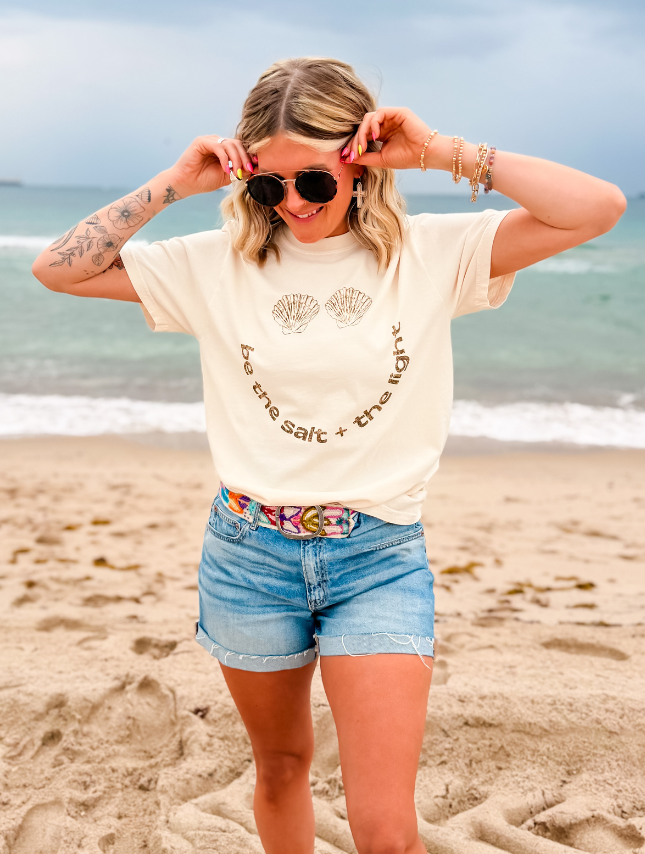 model wearing Be The Salt Tee