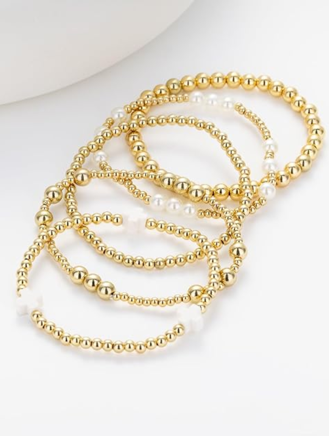Gold Beaded Stretch Bundle