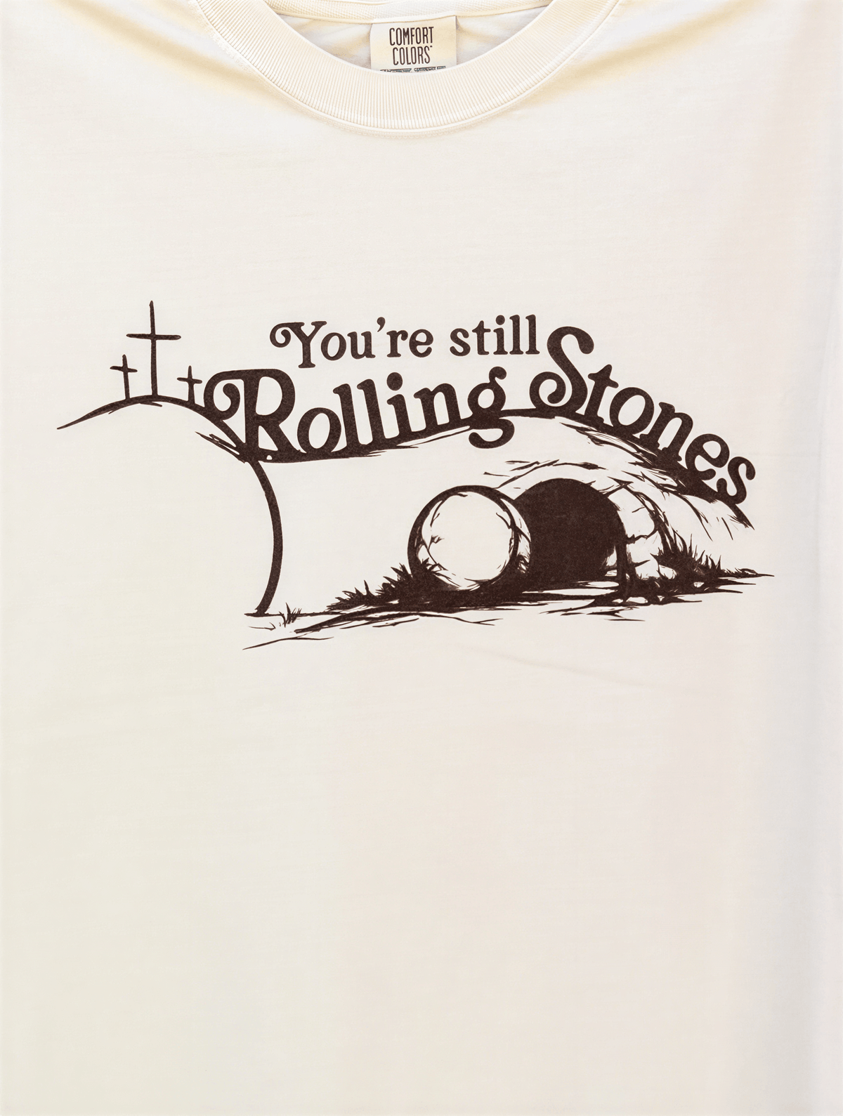 flat lay of you're still rolling stones tee