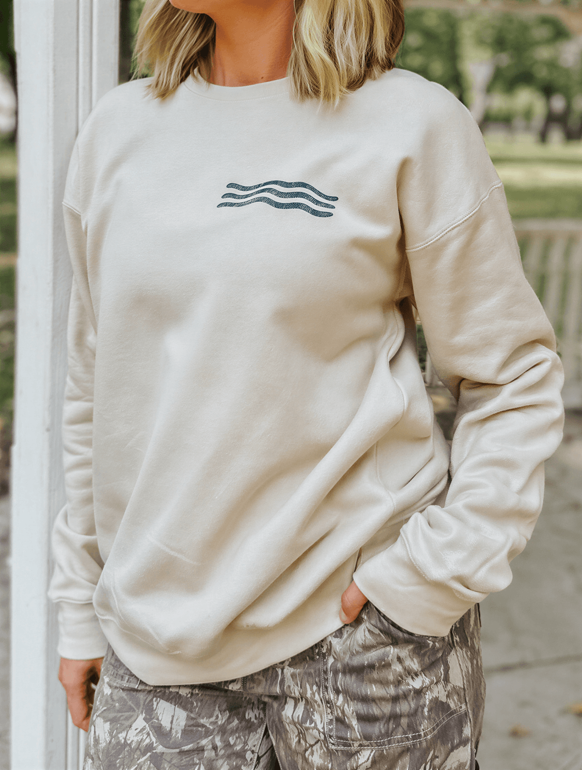 model wearing Be Still - Fall Edition Sweatshirt