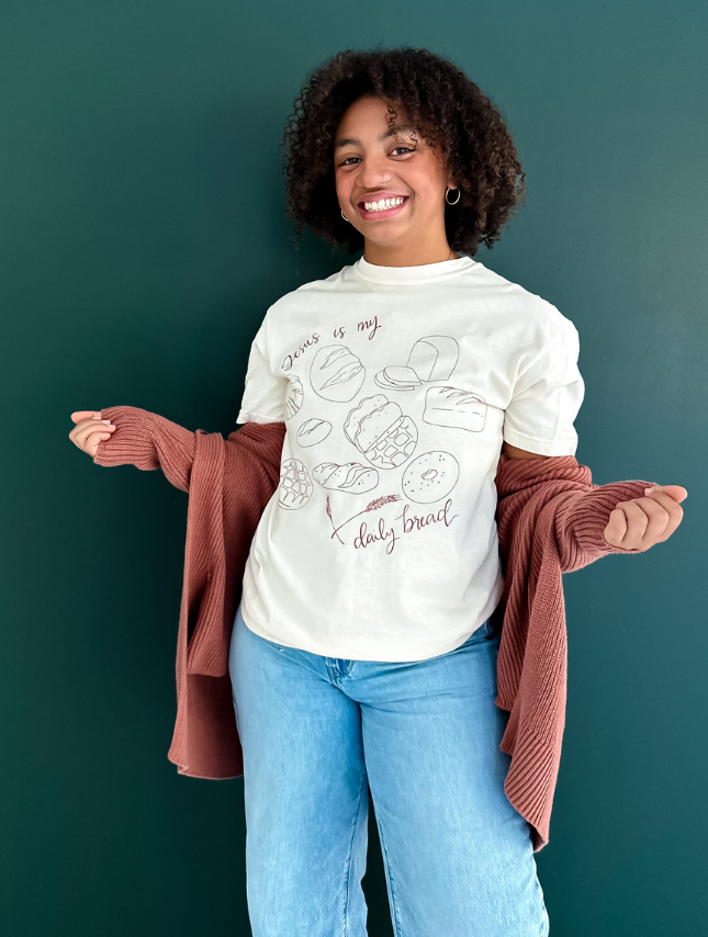 model wearing My Daily Bread Tee