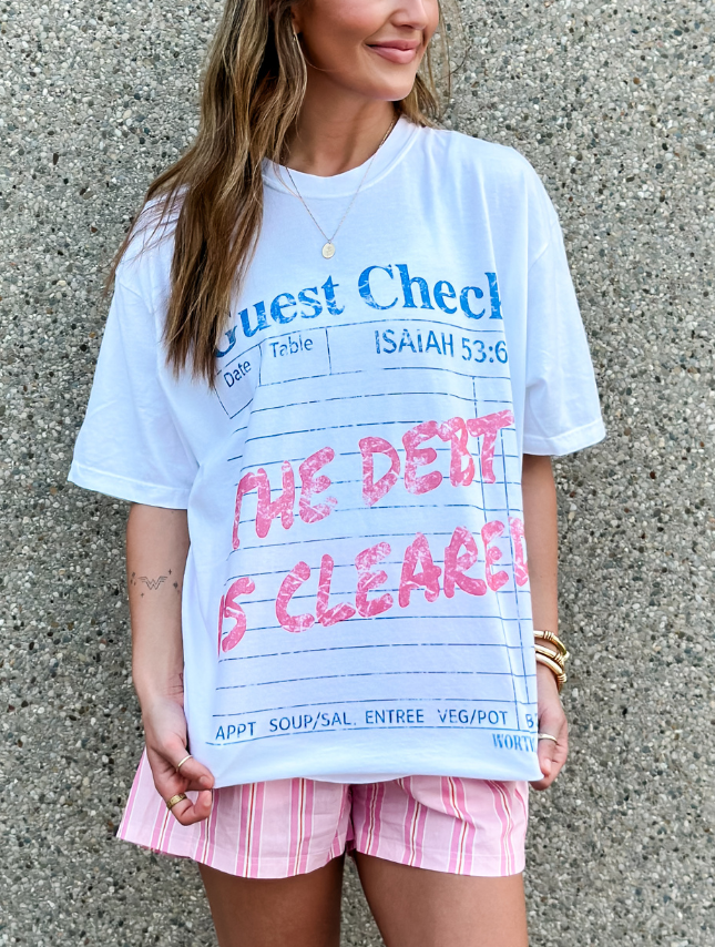 model wearing Guest Check Tee