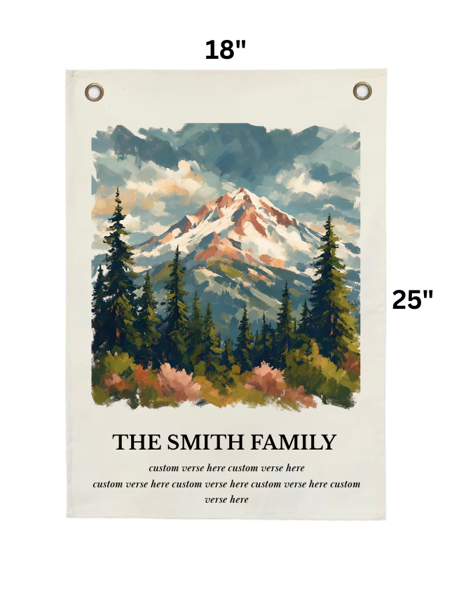 Mountain Peaks Personalized Tapestry