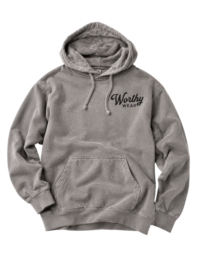 Embroidered Worthy Wear Washed Hoodie