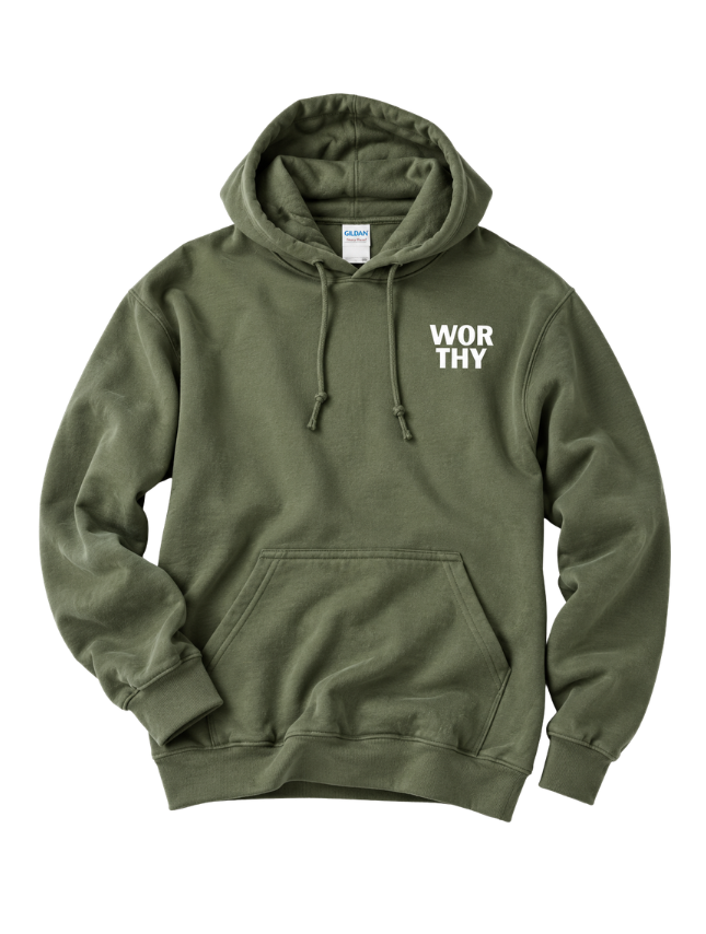 Worthy Embroidered Hoodie - Military Green