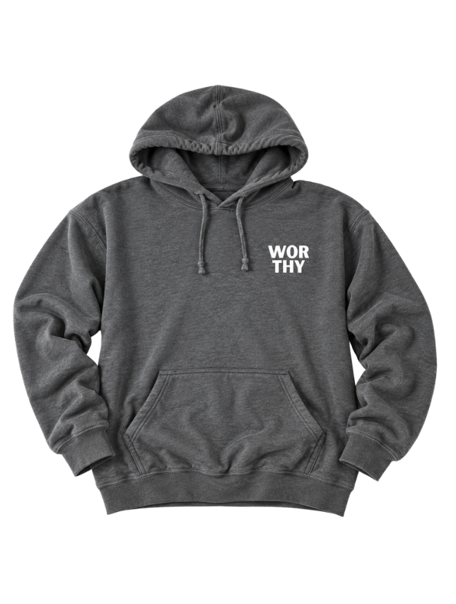 Worthy Embroidered Hoodie - Charcoal