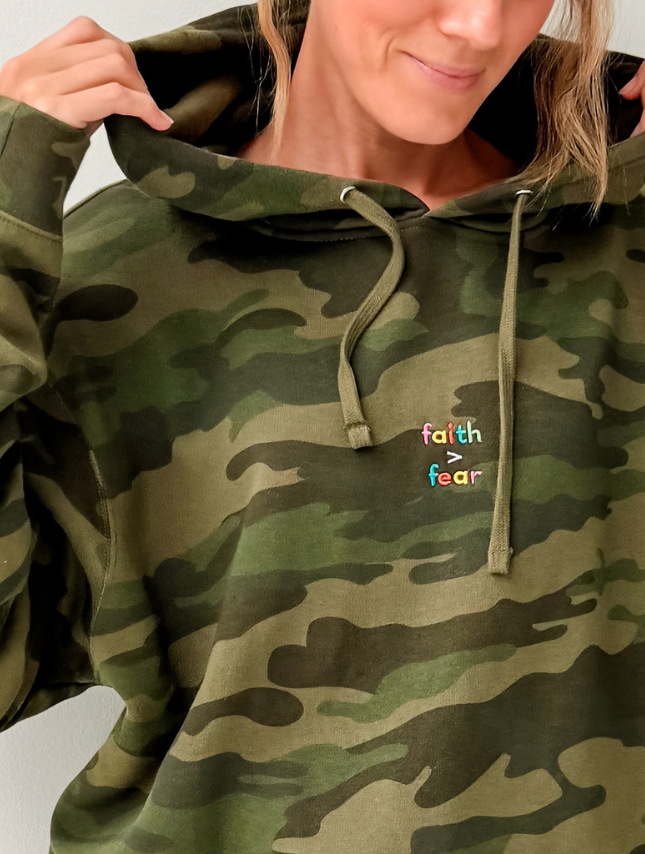 Faith > Fear Embroidered Hoodie