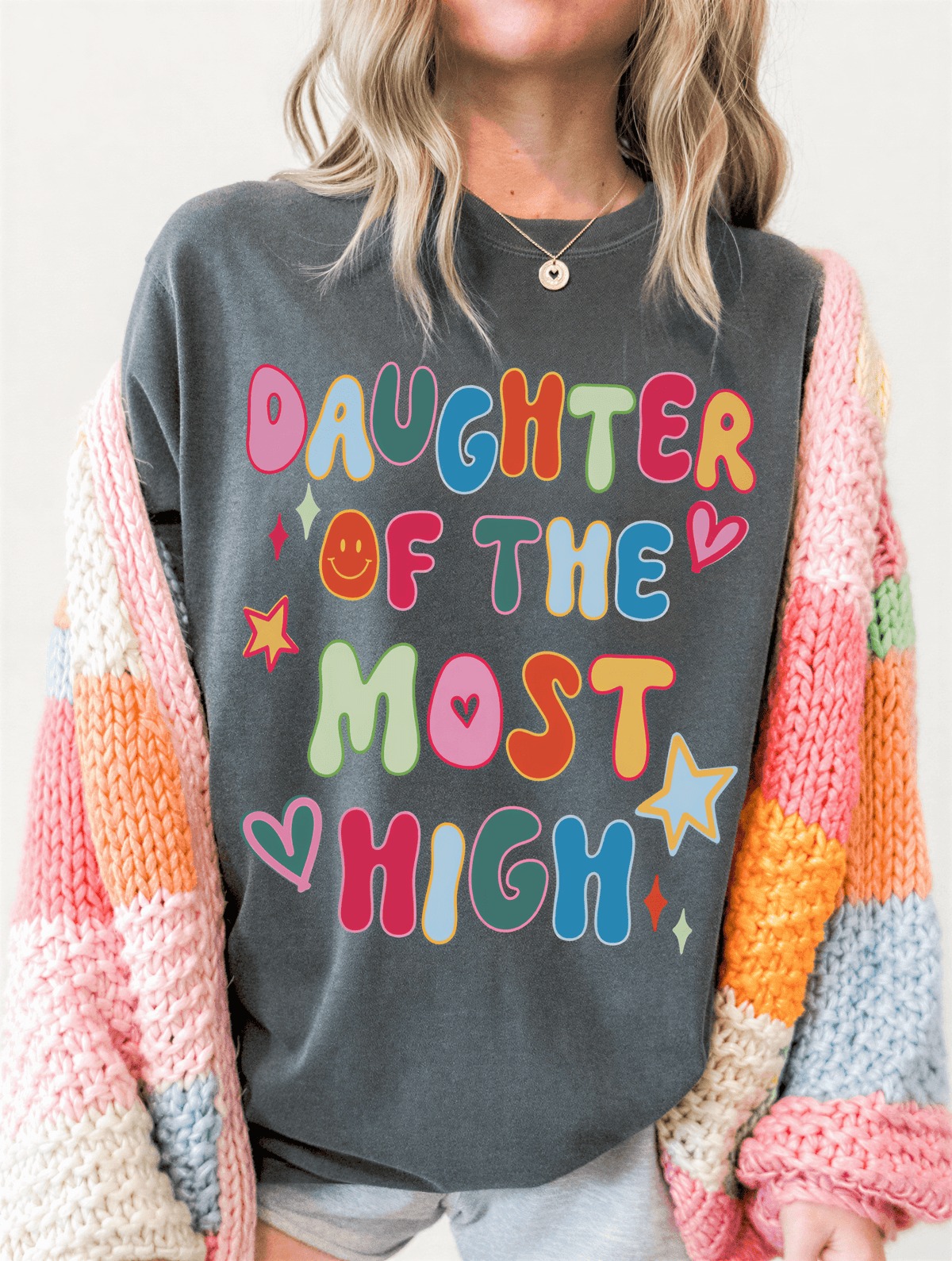 model wearing Daughter of the Most High Tee