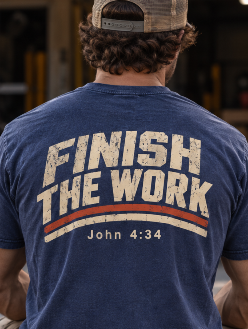 Finish The Work Tee - Denim